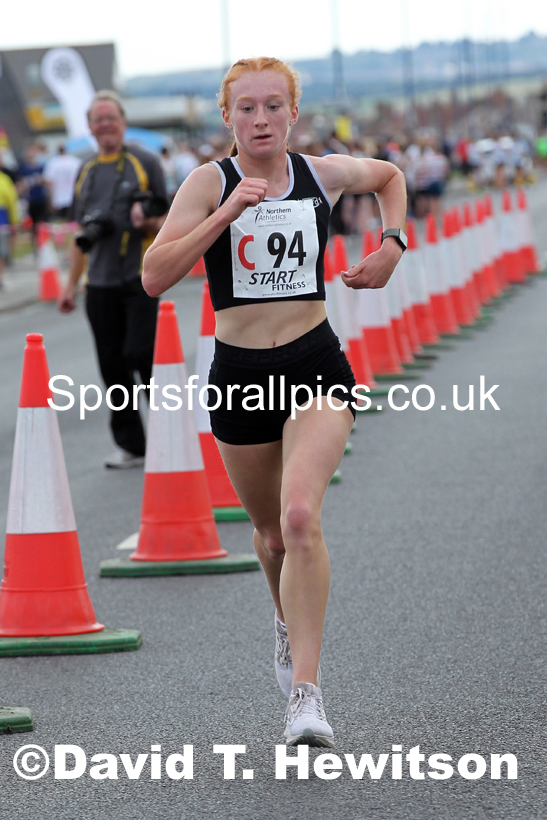 Girls under-15s 2021 Northern 6 and 4 Stage and Young Athletes Road Relays, Redcar. Photo: David T. Hewitson/Sports for All Pics